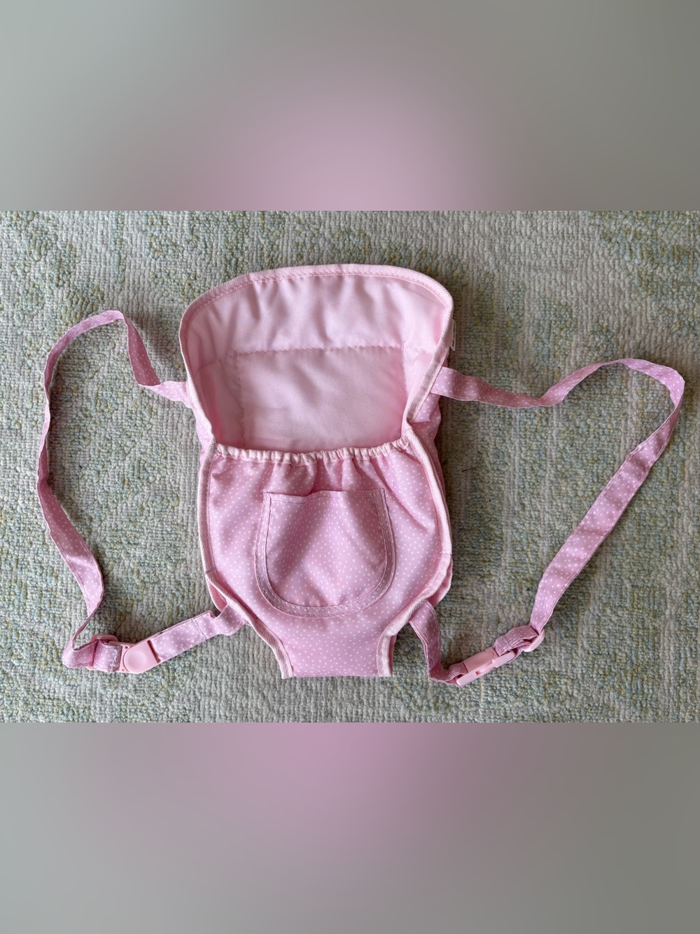 Baby Doll Carrier for 14" - 16" Dolls - Gigglescape Pink White Polka Dots